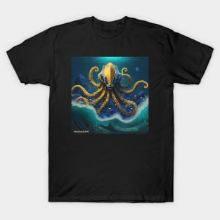 Octomaton Presides over an Underwater Tidal Wave T-Shirt